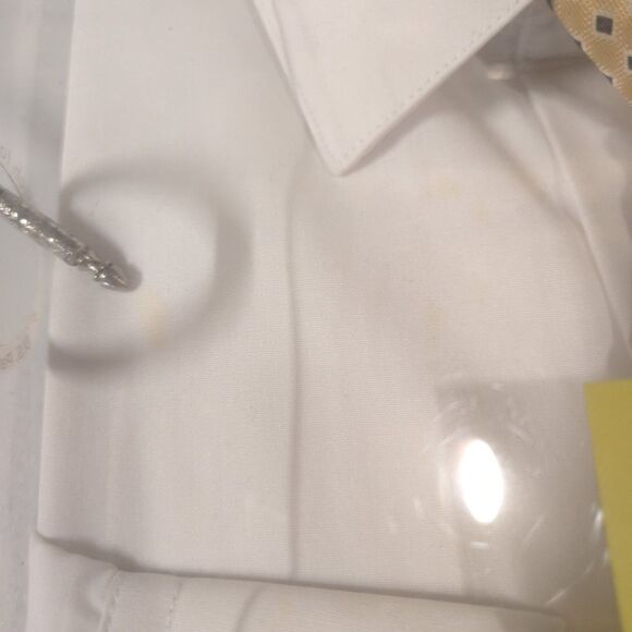 (2) Dress Shirt Tie Set Lot Mens 2XL White Green Collared Work Office New *READ - Picture 6 of 16